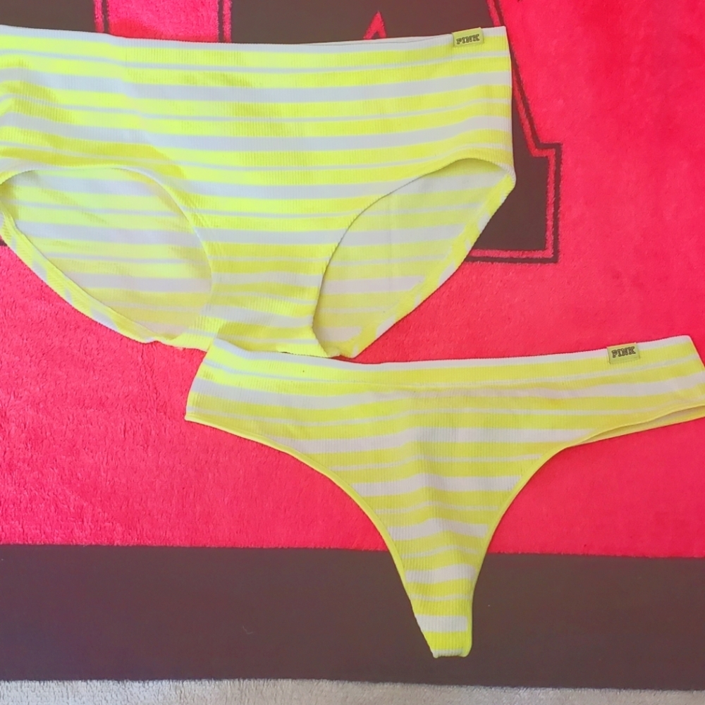 Pink brand panty set size medium